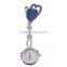 Heart Shape Metal Stanless steel Nurse Quartz Pocket Clip On Fob Watch