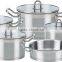AH3671 9pcs stainless steel apple shape cookware set