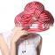 Women Formal Church Hat Ribbon With Red and White Color