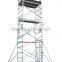 Moving aluminum scaffolding tower