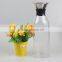China Manufacturer Promotion Gift Large Infuser Clear Borosilicate Glass Pitcher Glass Carafe With Portable Stainless Steel Lid