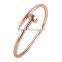 Lastes Fashion Rose Gold Stainless Steel Cuff Bangles Loop Clasp Bangle Bracelet