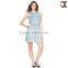 2015 stone wash sleeveless shirt collar girls jeans lady dress JXQ870