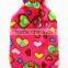 2000ml fleece hot water bottle cover red beautiful flowers