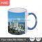 sublimation mug,11oz rim and handle color mug, cambridge blue