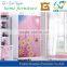 latest pink color kids bedroom furniture double bed for girl