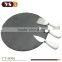 Round Shape Nature Cheese Board With Ceramic Cheese Knife Set