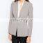 Fashion autumn coat chiffon single breasted smart lady silver tailored suits blazer