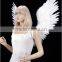White Open Swing V Shape Costume Feather Angel Wings Adult
