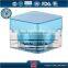 30g Blue Color Top Material Square Plastic Jar, Acrylic Cream Bottle,with Shiny Silver Cap