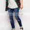 Super Skinny Fit Distressed denim man jeans pant with Rip Knee low cost jeans size chart skinny stretch jeans(LOTA066)