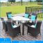 Luxury 6 Seats Outdoor Furniture Rattan Dining Set / Rattan Garden Furniture