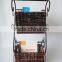 RH-4470 Two Tier Scroll design Wicker display Magazine rack