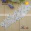 Fashion embroidery flower cotton white lace shoe applique for high heel