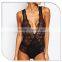 2016 Wholesale New Design women black lace bodysuits