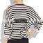 Shenzhen Winner clothing fashion knitting3/4 sleeve black white stipe t-shirt manufacturer