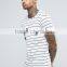 Custom Short Sleeve Crew Neck White Thin Stripe Design Men's 100% Cotton Soft Jersey Slim Fit Casual Blank T-Shirt