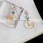 Zm35142a Summer Simple Women Clip on Statement Earrings New Design Shell Hoop Earrings