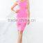 Scoop Neck Bodyco Fit Dresses With V-shaped Stripe Insert