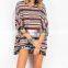 2017 tassel loose striped summer ladies short sleeve
