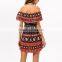 backless off shoulder printed reddish orange pictures latest women fashion sex dress