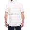 White Skinny Short Sleeve Solid Buttoned Men Dress Shirt