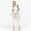 New Fashion Design Autumn Long Sleeve Floral Printed Chiffon Mature Women Blouse