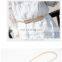 Golden/Silver Leaves Design PU Chain Waist Slimming Belt for Ladies
