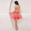 New Fashion One Shoulder Crystal Beaded Coral Chiffon Short Girls Party Dresses AJ001