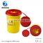 5 Liter Square Plastic Medical Disposable Sharps Container, Sharps Box, Medical Disposal Bins