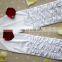 2014 Fashion Long Finerless Wedding Hand Gloves White Ruffles Satin Wedding Gloves Bridal Gloves in Safety Gloves