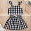 Baby Girl's Sets 2020 Summer Plaid Kids Tops + Skirts 2Pcs Outfit Set