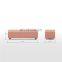 Excellent indoor pink  linen long bench stool furniture bench wlit legs