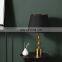 Nordic creative metal base design high-end black cotton lampshade 10 inch bedroom bedside warm table lamp