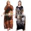 Muslim Women's Dress Middle East Printed Dress Short Sleeve Islamic Large-Size Loose and Large Tunic Robe