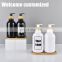 Wholesale liquid soap bottles with Bamboo Pump Soap Tray and water proof labels Bathroom Soap Dispenser Set