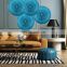 Hot Product Round Blue Bamboo Fan Wall Hanging Art Decoration High Quality Cheap Wholesale made in Vietnam