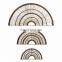Hot Sale Art Decoration Seagrass Woven Fan Wall Decor with Metal Frame Set of 3 Cheap Wholesale