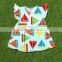 New design kid clothes 2016 wholesale summer childrens boutique clothing fashion baby girl sailboat pattern flutter sleeve dress