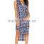 2016 Laides Sleeveless Long Plaid Tank Top