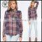 Autumn 100% Rayon Tantan Womens Plaid Shirt