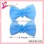 Handmade boutique grosgrain bow with plastic flower hair clips