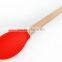 YangJiang factory manufacture Silicone Kitchen utensil Silicone spoon with beech wood handle