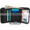 Travel safety leather wallet chain id card holder with RFID blocking