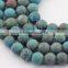 2.0mm Large Hole Hot Selling Round Matte Crazy Blue Lace Aagte Gemstone Loose Beads Approximate 15.5 Inch