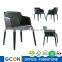 Wood frame black leather kitchen dining chairs