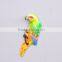 Colorful 5 inch Plastic Pearl Powder Flat Parrot Animal Fridge Magnet, Animal Homes craft, Decorative Magnets