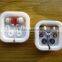 Square shape promotion colorful cute and pocket cheap earphone case