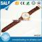 Gold plated alloy case classic men leather band business watch