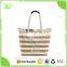 2016 Stripes Canvas Women Shopping Turkey Handbag wither Leather Twist Cotton Handle